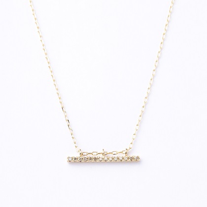 ヒロタカGossamer Diamond Bar Necklace-