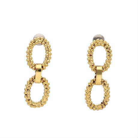 CUTSTEEL double chain earring/pierce (gold)