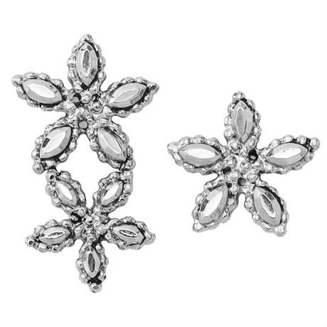 CUTSTEEL flower asymmemtry pierce/earring (silver)