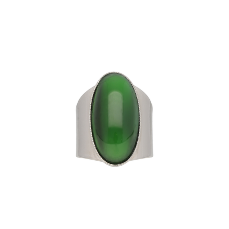 STONE ring（green×silver）