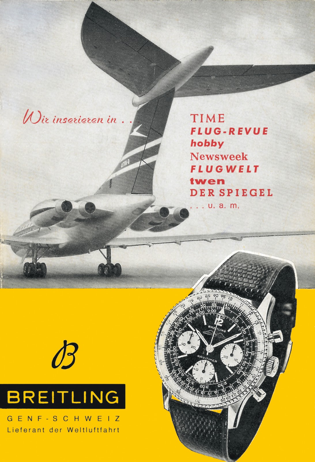 1960’s Breitling advertisement with the legendary Navitimer (PPR/Breitling)