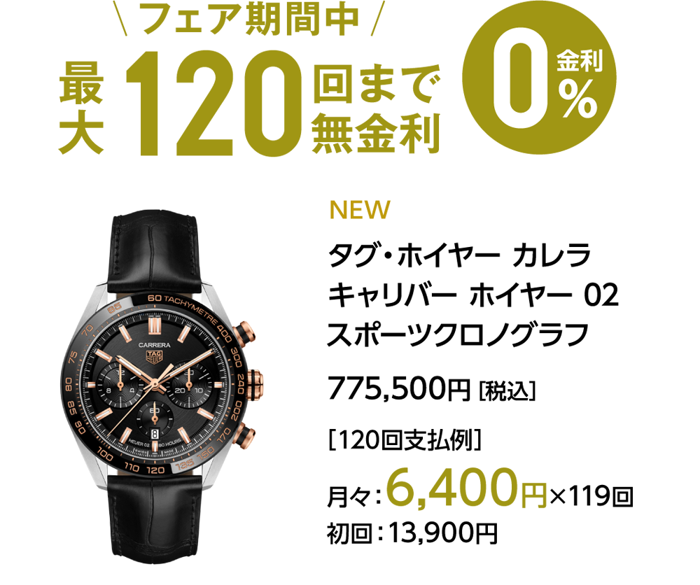 フェア期間中 最大120回まで無金利